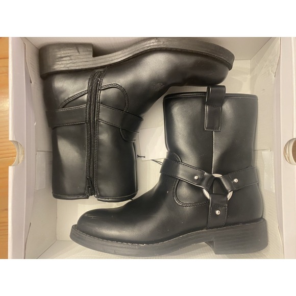 Dolce Vida Pondo Moto Boot in Black Women Sz 7 Buckle Zip Up - Picture 2 of 6